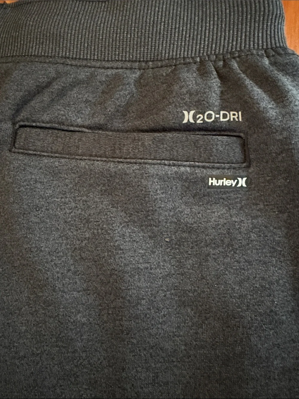 NWT Hurley Boys Black Heather Jogger Sweatpants